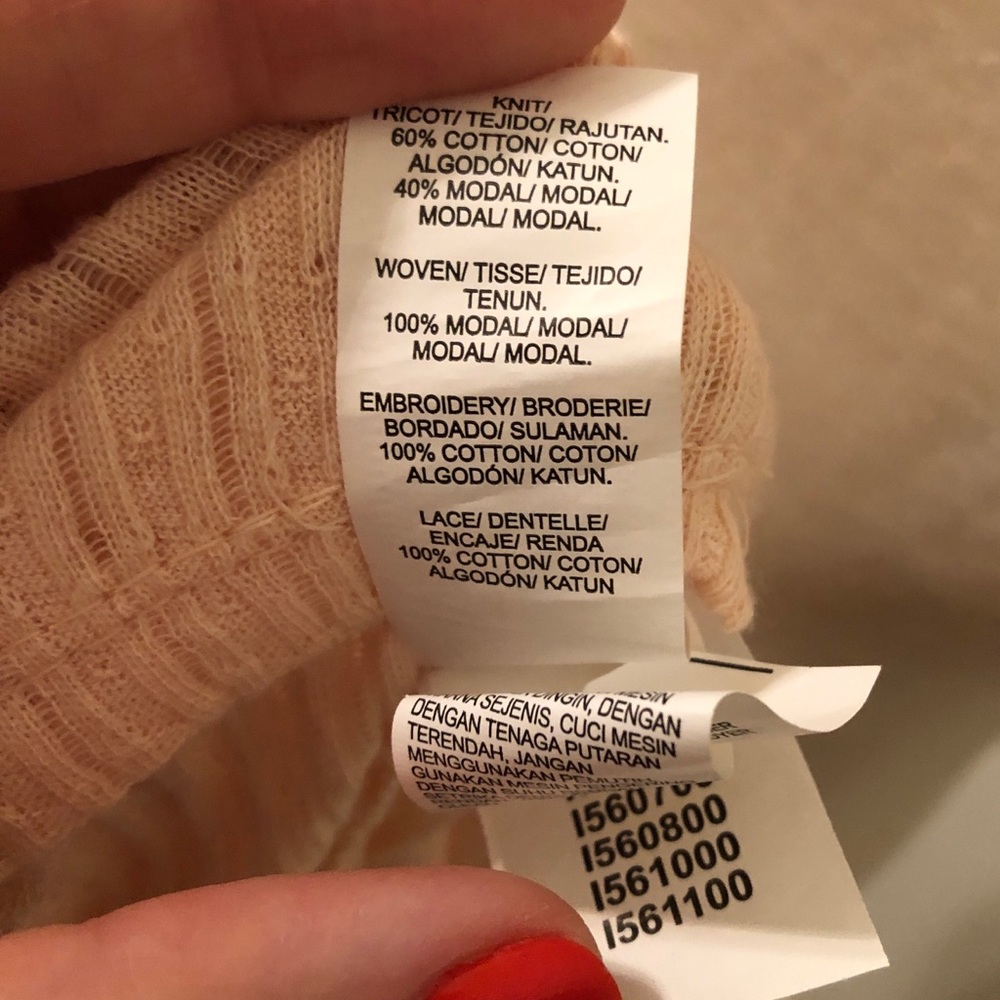 SOLD Lucky Brand peach embroidered top - Picture 6 of 10
